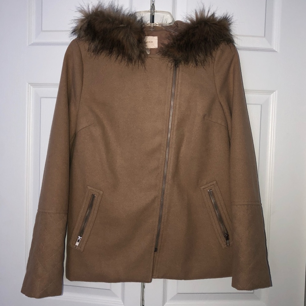 NWOT Skies are Blue Faux Fur Hooded Jacket